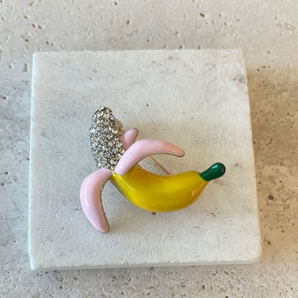 Saks Fifth Avenue Yellow and Pink Banana Brooch